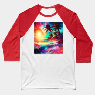 Tropical Island Paradise Baseball T-Shirt